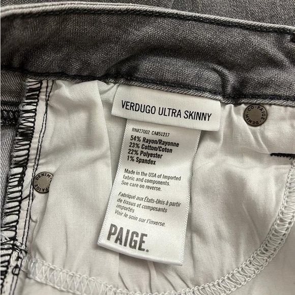 Paige Verdugo super skinny Jeans gray color - Picture 5 of 6